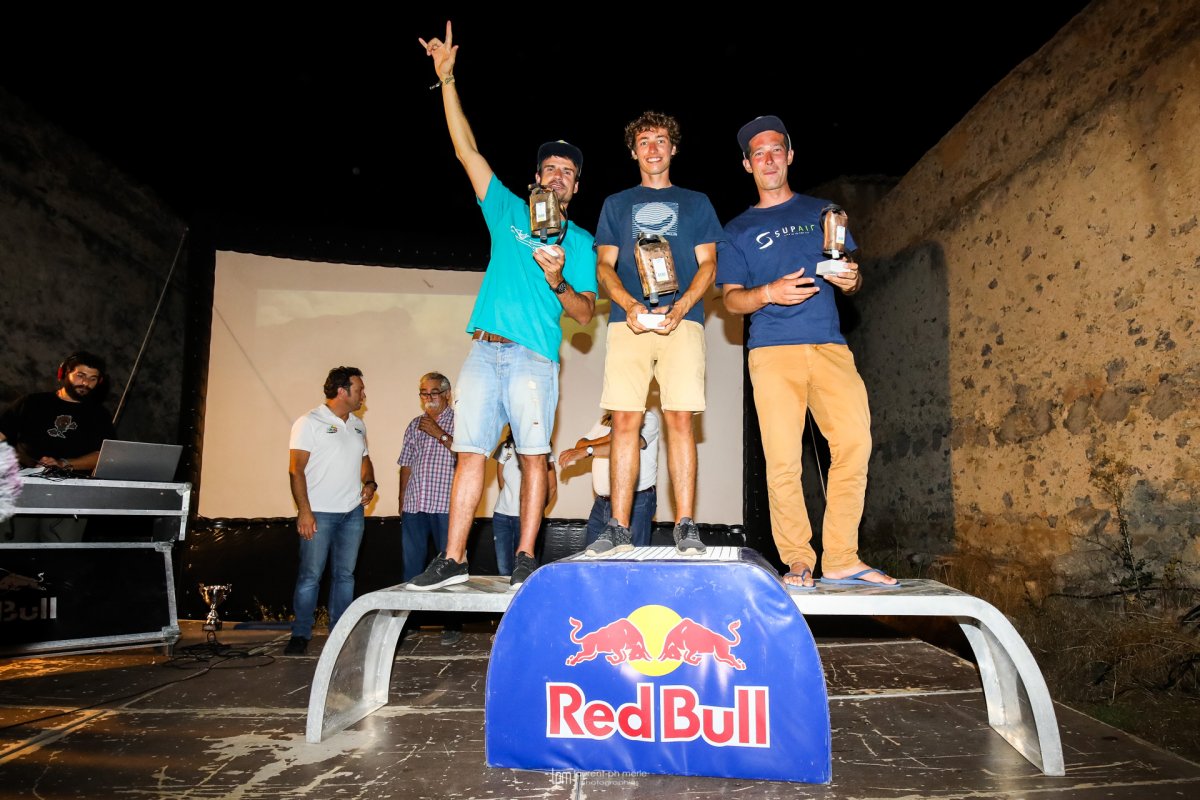 Acro GAME podium 2017. Left to right: Horacio Llorens, Théo de Blic, Francois Ragolski