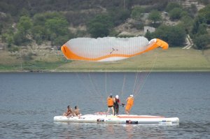 Francois on the raft Acroandes
