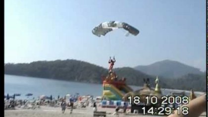 Skydiver crashes into paraglider