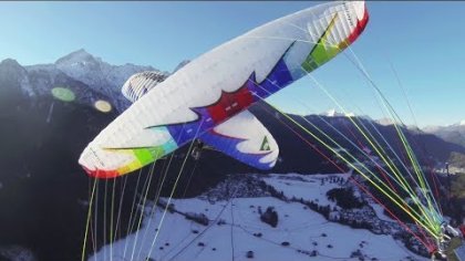 Beautiful winter flight and synchro acro paragliding from Osterfelderkopf