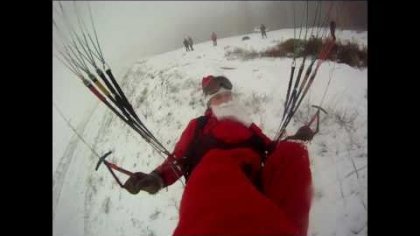 Santa Claus and the paraglider.