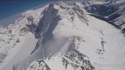 acro paragliding over jumbo glacier