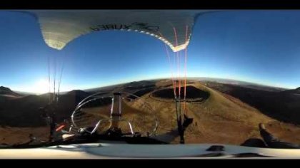 Paramotor and Paragliding near Vulcanoes (360 video , ricoh theta s)