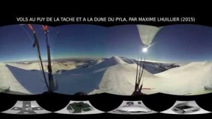 360 (interactive) video, paragliding at the pyla dune and puy de la tache